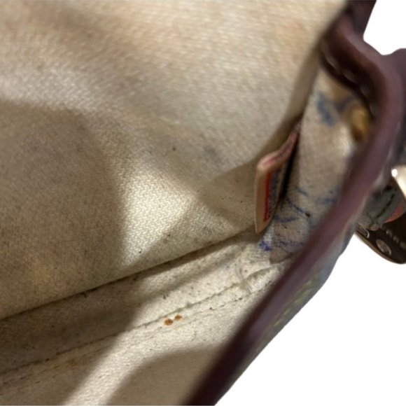 Dooney & bourke ADORABLE PLAID vintage mini leather trim pouch wallet 4x5.5" - Picture 5 of 8